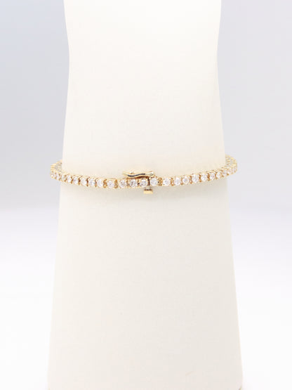 14K Yellow Gold Diamond Tennis Bracelet
