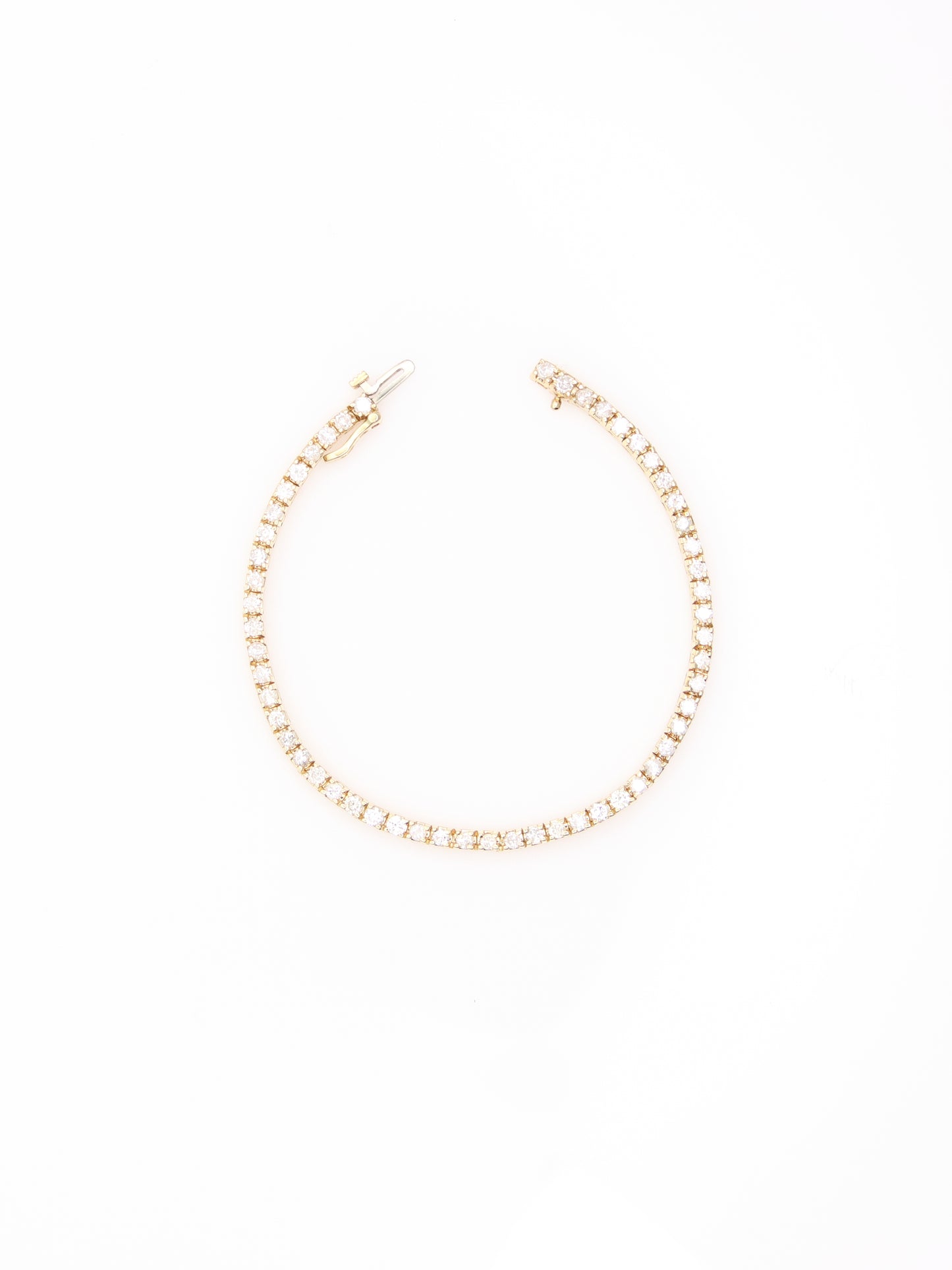 14K Yellow Gold Diamond Tennis Bracelet