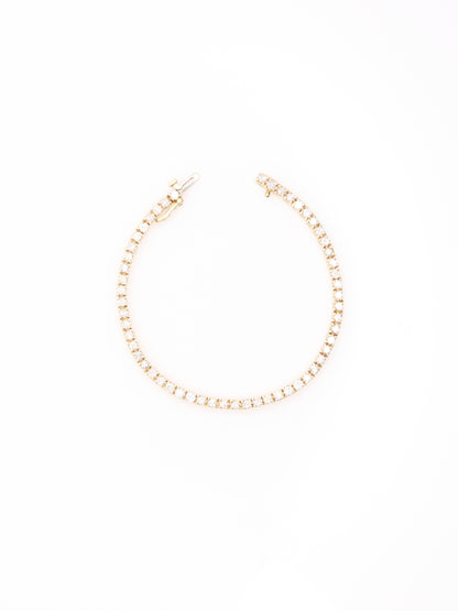 14K Yellow Gold Diamond Tennis Bracelet