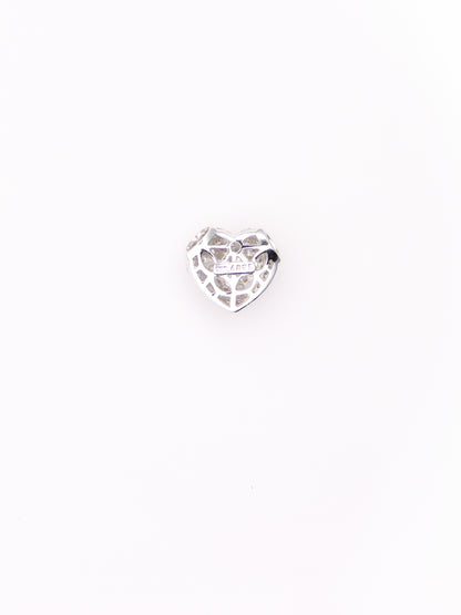 18K White Gold Pavé Diamond Heart Pendant