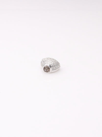 18K White Gold Pavé Diamond Heart Pendant