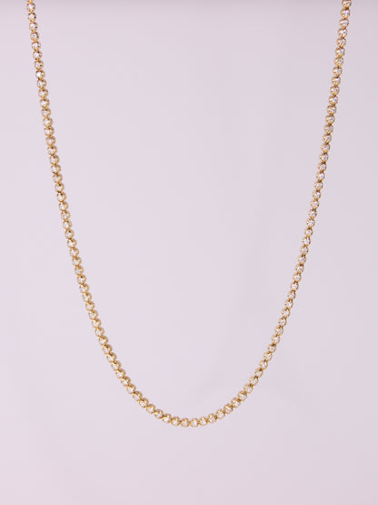14K Yellow Gold Diamond Tennis Necklace