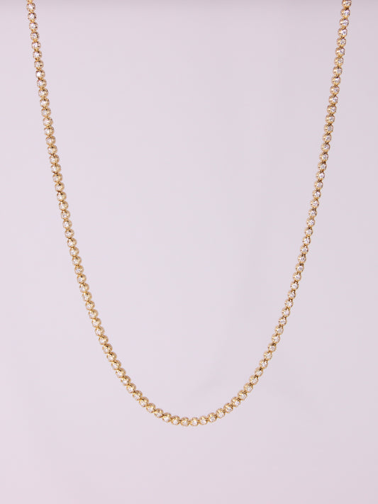 14K Yellow Gold Diamond Tennis Necklace