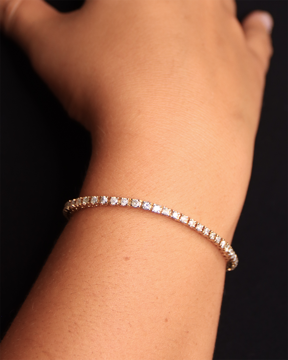14K Yellow Gold Diamond Tennis Bracelet